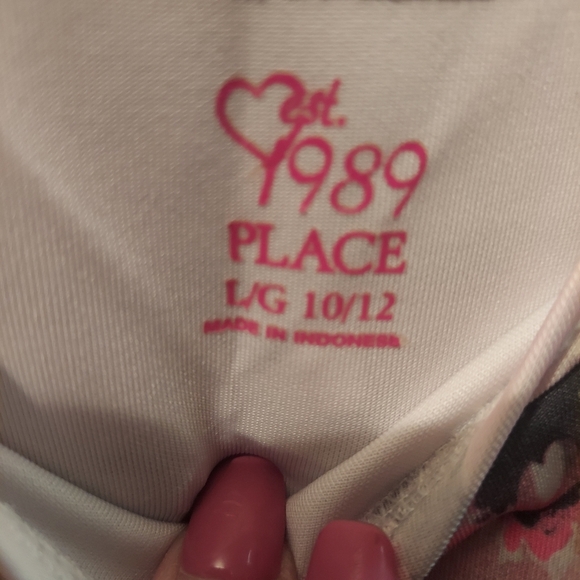 Children's Place 1989 Girls Size L 10/12 Floral Dress 94% Polyester 6% Spandex - Picture 4 of 4